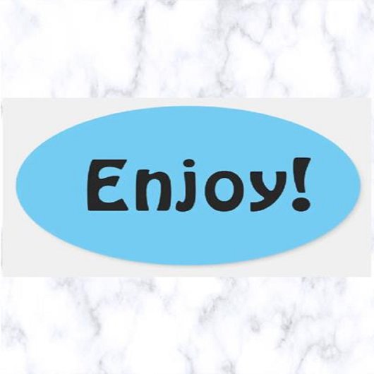 Editable Enjoy Ovale Sticker