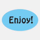 Editable Enjoy Ovale Sticker (Voorkant)
