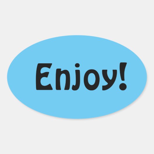 Editable Enjoy Ovale Sticker (Voorkant)