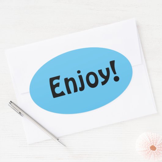 Editable Enjoy Ovale Sticker (Envelop)