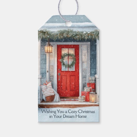 Editable Estate Pop-By Christmas Cadeaulabel (Voorkant)