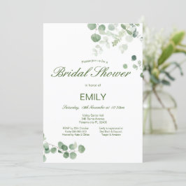 Editable Eucalyptus and Greenery Vrijgezellenfeest Kaart