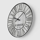 EDITABLE Family Farmhouse Clock - GRAY wood Grote Klok (Hoek)