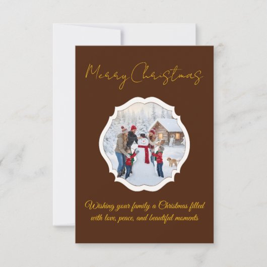  Editable Family Photo Christmas Card Bedankkaart (Voorkant)