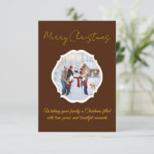 Editable Family Photo Christmas Card Bedankkaart (Staand voorkant)