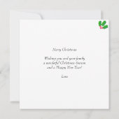 Editable Family Photo & Cute Elf op Red Kerstmis (Achterkant)