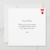 Editable Family Photo & Squirrel on Red Kerstmis (Achterkant)