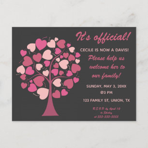 Editable Family Tree of Hearts Adoption Invitation Uitnodiging Briefkaart