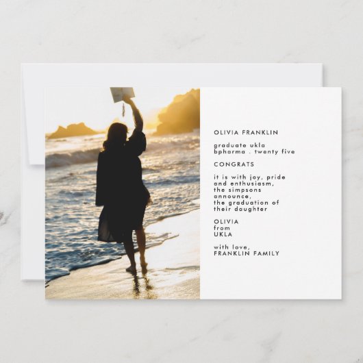 Editable FANCY Manuscript Afstuderen MULTI FOTO AF Aankondiging (Achterkant)