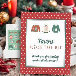 Editable Favor Sign Ugly Sweater Party Poster