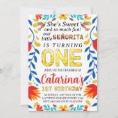 EDITABLE Fiesta 1st Birthday, Cinco de Mayo Party Kaart (Voorkant)