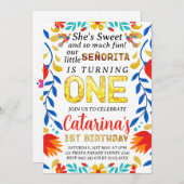 EDITABLE Fiesta 1st Birthday, Cinco de Mayo Party Kaart (Voorkant / Achterkant)