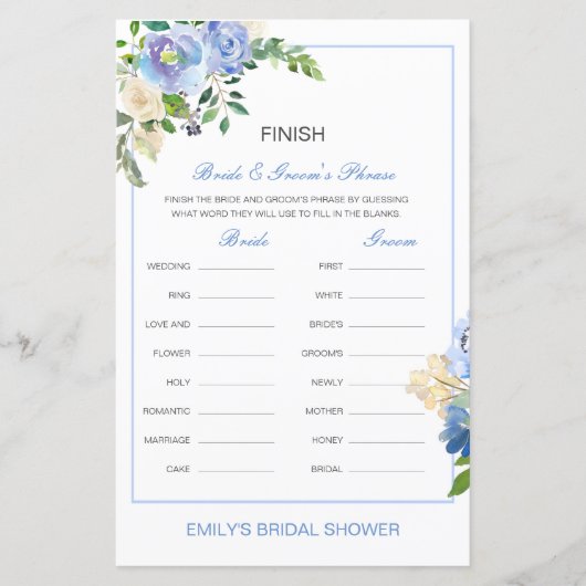 Editable Finish Bride and Groom's Phrase Bridal (Voorkant)