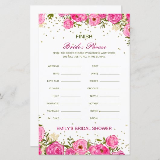 Editable Finish Bride and Groom's Phrase Bridal (Voorkant / Achterkant)