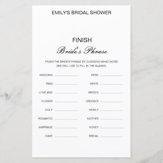 Editable Finish Bride and Groom's Phrase Bridal (Voorkant)