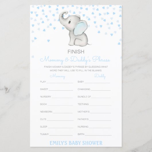 Editable Finish Mam and Dad's Phrase Baby shower (Voorkant)