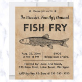 Editable Fish Fry Invitation Kaart