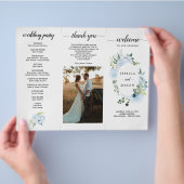 Editable Fleur Jolie Trivouding Wedding Program Flyer (Hand)