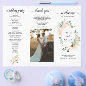 Editable Fleur Jolie Trivouding Wedding Program Flyer (Enkel)