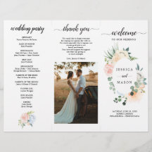 Editable Fleur Jolie Trivouding Wedding Program