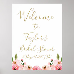 Editable Floral Vrijgezellenfeest Welkomstteken Poster