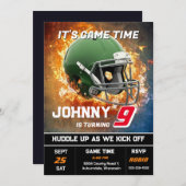 Editable Football Birthday Invitation Kaart (Voorkant / Achterkant)