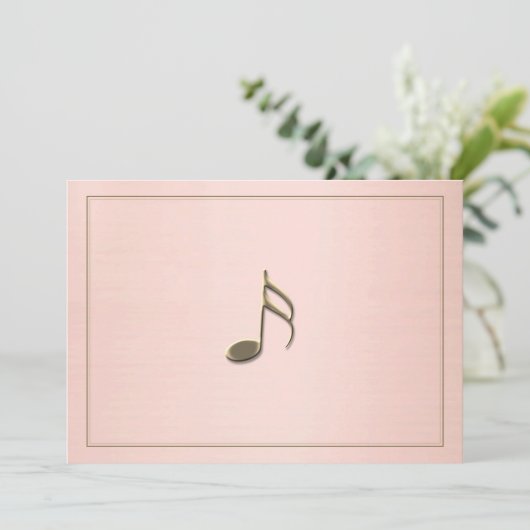 Editable Formal Black Gold Music Note Gold Border Kaart (Staand voorkant)