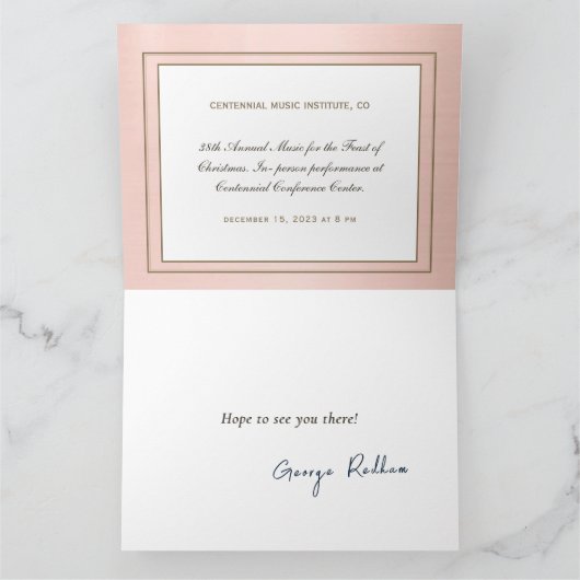 Editable Formal Black Gold Music Note Gold Border Kaart (Binnen)