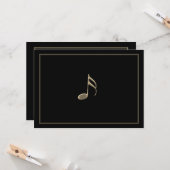 Editable Formal Black Gold Music Note Gold Border Kaart (Voorkant / Achterkant in situ)