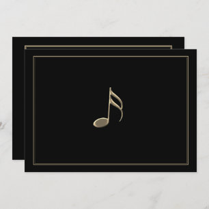 Editable Formal Black Gold Music Note Gold Border Kaart