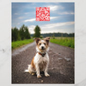 Editable Found Dog Poster With QR Code & Tear‑Off Flyer (Achterkant)