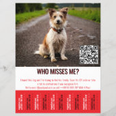 Editable Found Dog Poster With QR Code & Tear‑Off  Flyer (Voorkant)