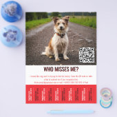 Editable Found Dog Poster With QR Code & Tear‑Off Flyer (Enkel)