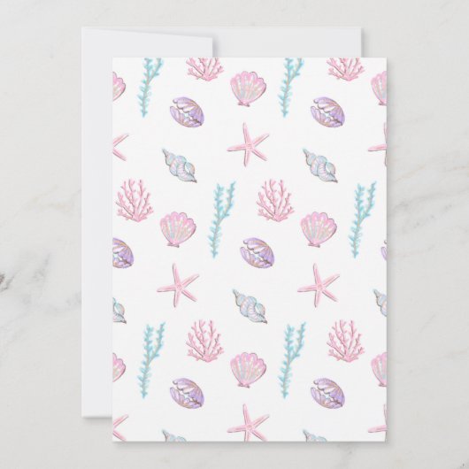 Editable Four Mermaid Tail Invitation Picture Four Kaart (Achterkant)