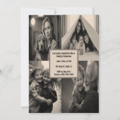 Editable Four Photo Party  Kaart (Voorkant)