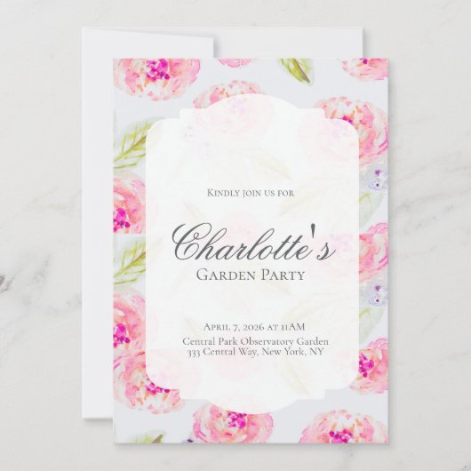 Editable French Garden Bridal Shower Invitation  Kaart (Voorkant)