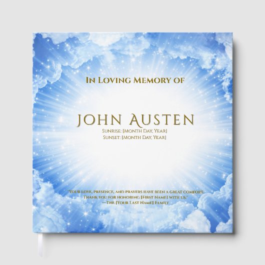 Editable Funeral Guest Book Gastenboek (Voorkant)