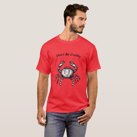 Editable Funny Crab T-shirt (Voorkant volledig)