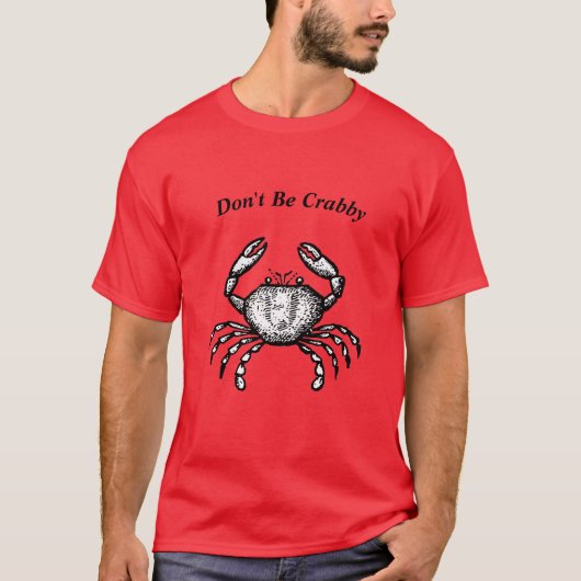 Editable Funny Crab T-shirt (Voorkant)