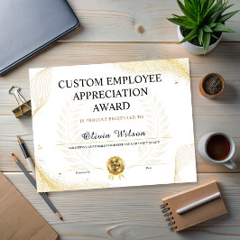 Editable Funny Employee Appreciation Award