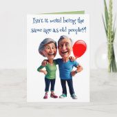 Editable Funny Old People Birthday Kaart (Voorkant)