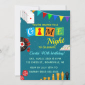 Editable Game Night Birthday Kaart (Voorkant)