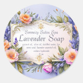 Editable Garden Flowers Lavender Soap Ronde Sticker (Voorkant)