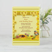 Editable Garden Sunflowers Daisies Toadstool Robin Kaart (Staand voorkant)