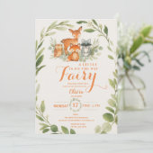 Editable Gender Neutral Fall Woodland Baby Shower Kaart (Staand voorkant)