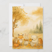 Editable Gender Neutral Fall Woodland Baby Shower Kaart (Achterkant)