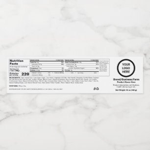 Editable Generic Prime Nutrition Facts Food Label Waterfles Etiket