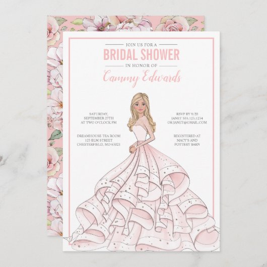 Editable Glam Bride Vrijgezellenfeest Kaart (Voorkant / Achterkant)