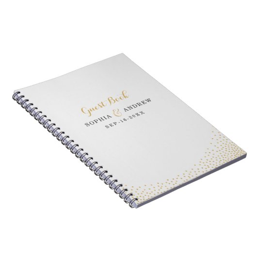 Editable glam faux gold glitter bruiloft gastboek notitieboek (Rechterzijde)