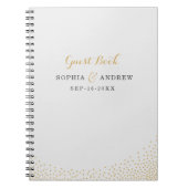 Editable glam faux gold glitter bruiloft gastboek notitieboek (Voorkant)